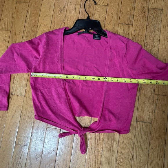 NicKnits By Nicole Miller Pink Silk Blend Vintage Midriff Shrug Top Medium - Picture 7 of 9